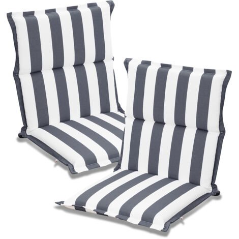 Aoodor Outdoor-Stuhlkissen mit niedriger Rückenlehne, 100×50×6 cm, farbechte Terrassenkissen für Essstühle, 2er-Set für Garten- und Verandastühle