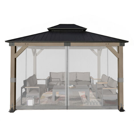 Aoodor Universal Gazebo Mosquito Netting - 3.65x4.87m - grey