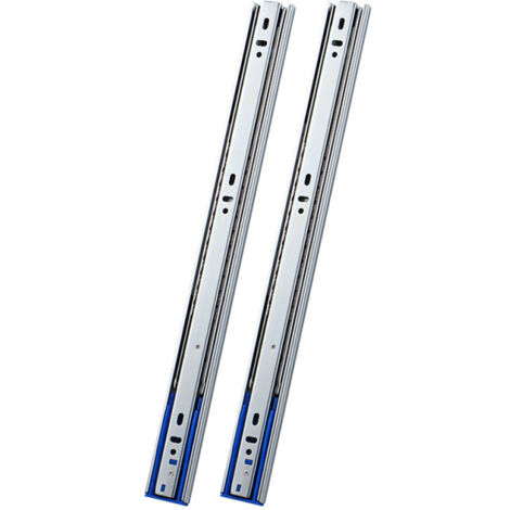 Aoresac Lot de 2 glissières de tiroir à fermeture amortie, robustes, en acier à roulement à billes, montage sous tiroir, extension complète, 30,5 cm (12 pouces), pour meubles et commodes - Argent et b