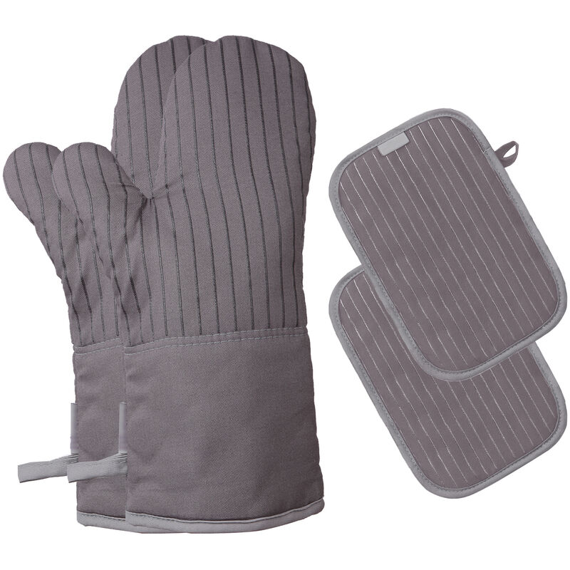Aoresac Mitaines de Four en Coton et Silicone Gants de Barbecue antidérapants résistants à la Chaleur Gants de Four de Cuisine Maniques 1 Paire de