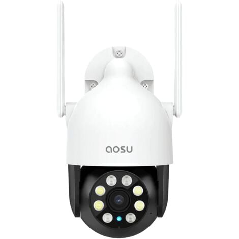 Aosu 2K cámara Wi-Fi al aire libre de visión nocturna en color, 3MP 360 ° IP65 cámara WiFi, detección humana, seguimiento inteligente, 2,4 Ghz