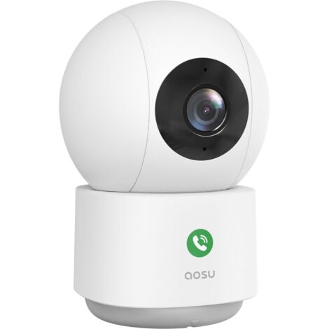 AOSU 4MP 2.5K Cámara Vigilancia WiFi Interior, Camara Vigilancia 5G/2.4 GHz WiFi, Detección Humana AI, Llamada de un Toque, Audio Bidireccional, para Bebé/Domicilio/Mascotas, Compatible con Alexa