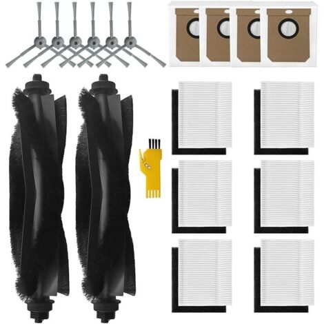 aotengou Kit d&39accessoires pour eufy L60 L50 L60 SES L50 SES Robot Aspirateur Pièces de rechange 18 Packs 2 brosses principales, 6 filtres, 6 brosses latérales, 4 sacs à poussière