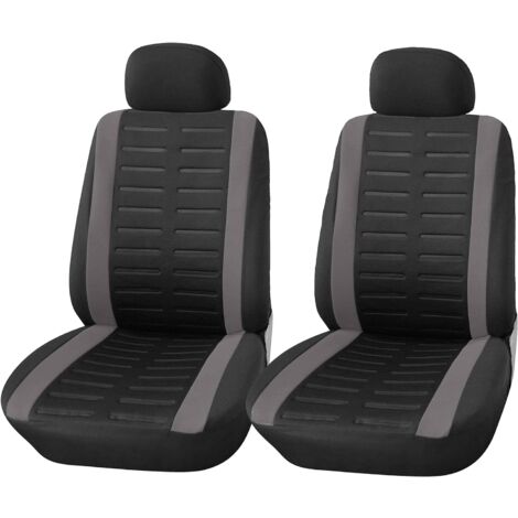 Aougo – Housses de siège de voiture avant universelles en polyester gris – Lot de 4 – Protection durable et facile à entretenir – Confort optimal
