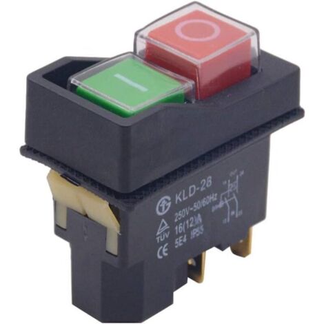 Aougo – Interrupteur magnétique étanche 16A 250V – Fonction autobloquante – Pour machines à bois – Installation sécurisée