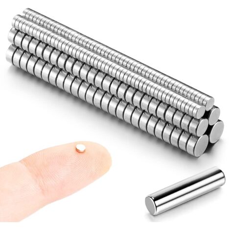 Aougo – Lot de 200 mini aimants ronds en néodyme – 100pcs 3x1mm, 50pcs 4x2mm, 50pcs 5x2mm – Pour modélisme et projets manuels