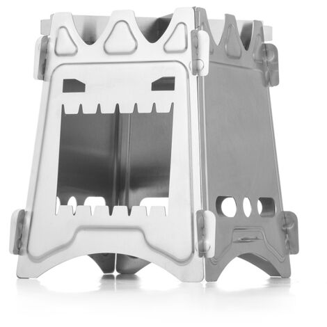 (A)Outdoor Titanium Camping Stove Ultralight Portable Foldable Wo