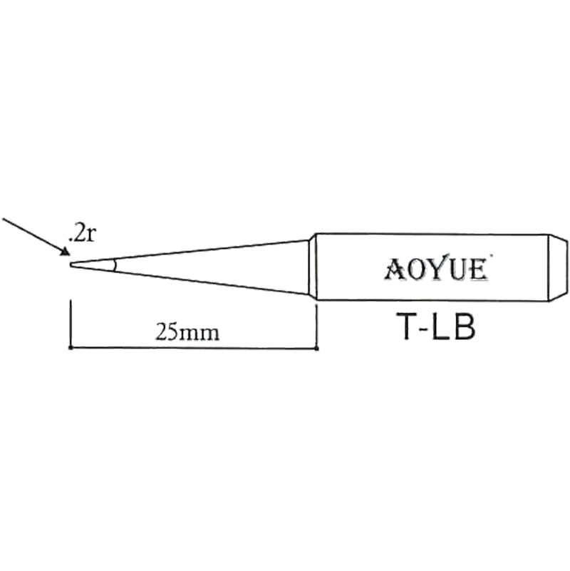 

Punta soldadura T-LB 0,2 mm Repuesto Soldador Estación Aire Caliente Recambio - Aoyue
