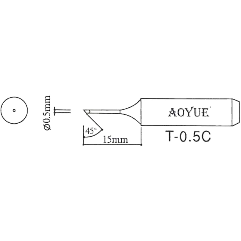 

AOYUE T-0.5C Punta de soldadura R 0.5mm / 45°