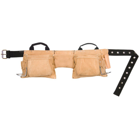 AP-527X Heavy-Duty Leather Work Apron 12 Pocket