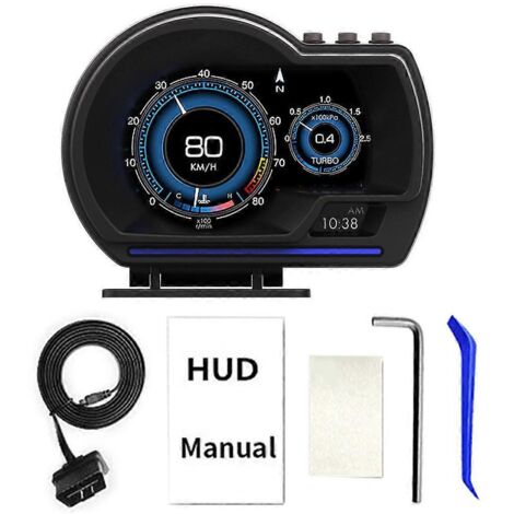AP-6 Affichage tête haute OBD2 GPS pour voiture avec alarme de compteur de vitesse