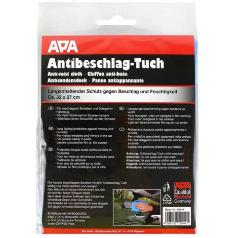 APA Antibeschlagtuch einzeln blau 27,5 x 32 cm Reinigungstuch Pflegetuch