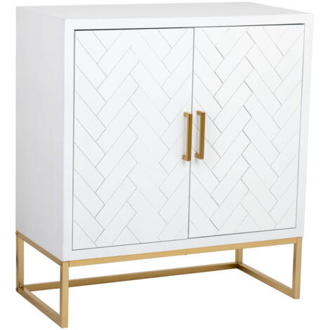 Aparador 1 cajón y 2 puertas de madera y metal 80x39,5x89h cm