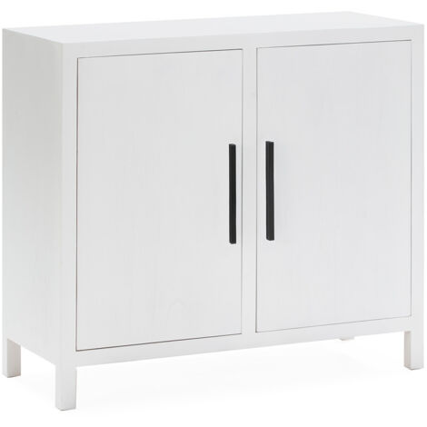 Aparador 100X40X90 Madera Blanco/Metal Negro