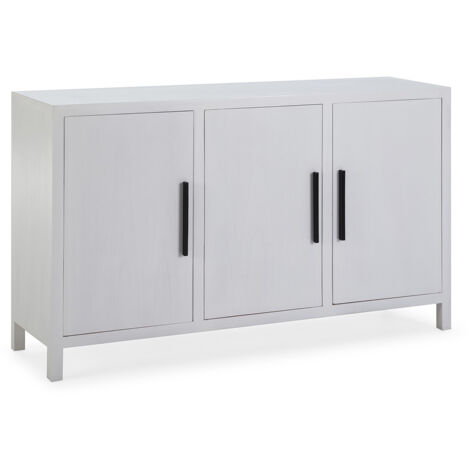 Aparador 150X40X90 Madera Blanco/Metal Negro