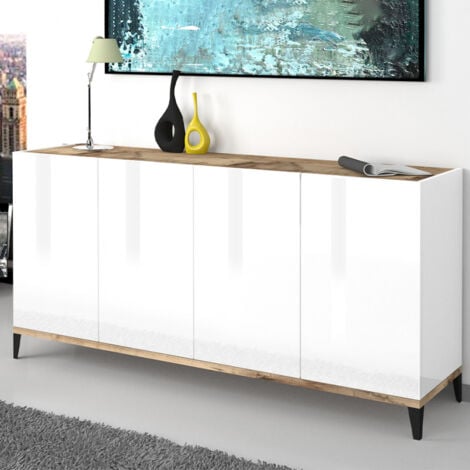 Aparador 160 x 40 cm 4 puertas cocina vestíbulo salón Audrey Wood
