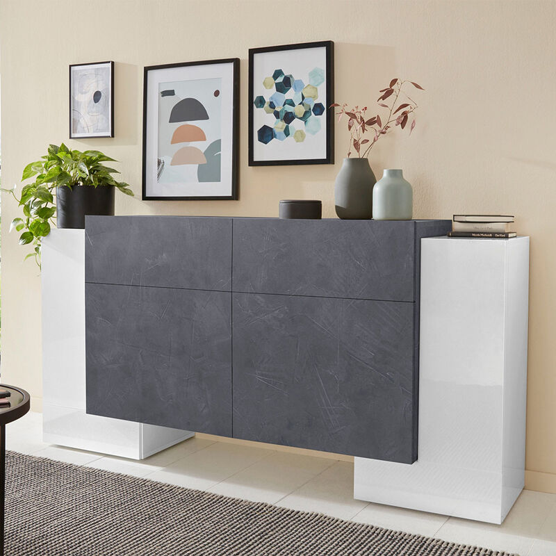 

Aparador 170cm 4 puertas 2 cajones salón diseño Pillon Kaip Ardesia