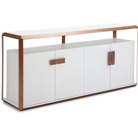 Aparador 180X48X85 Madera Blanco/Metal Color Cobre
