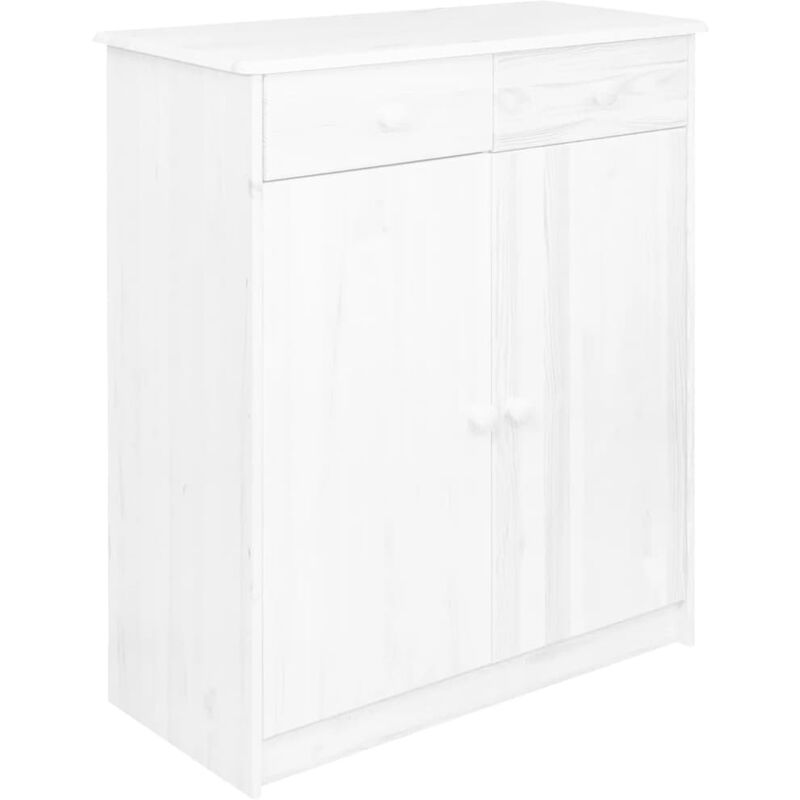 

Aparador 2 cajones madera maciza de pino blanco 78x35x89 cm