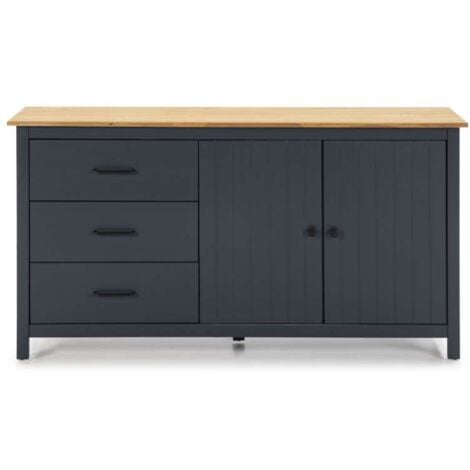 Aparador 2 puertas 3 cajones Mariana acabado azul, 80 cm(alto) 150 cm(ancho) 40 cm(largo)