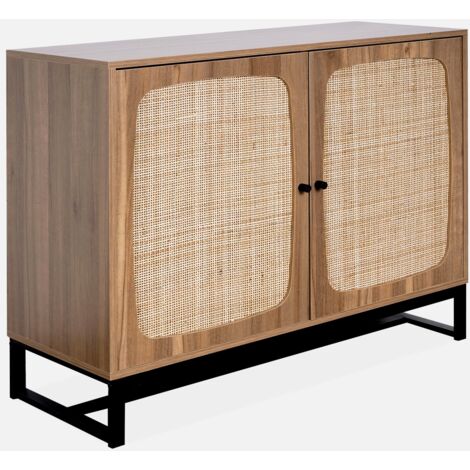 Aparador 2 puertas caña y madera, 100cm
