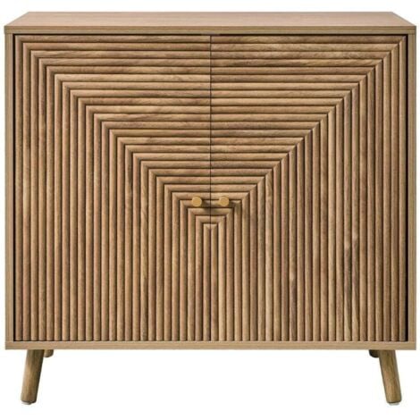 CALICOSY Aparador 2 puertas efecto lamas en L, L80 cm - EDEN