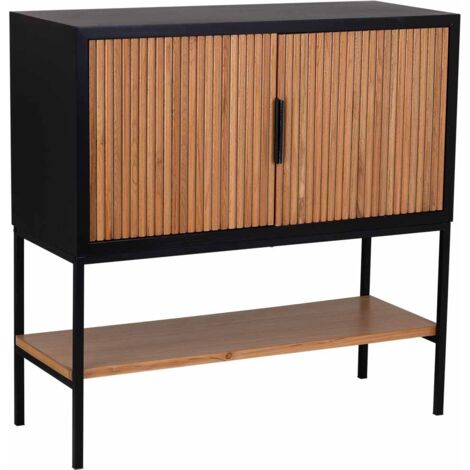 Aparador 2 puertas madera y metal 100x40x100h cm