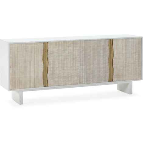 Aparador 200X45X85 Madera Blanco/Dorado