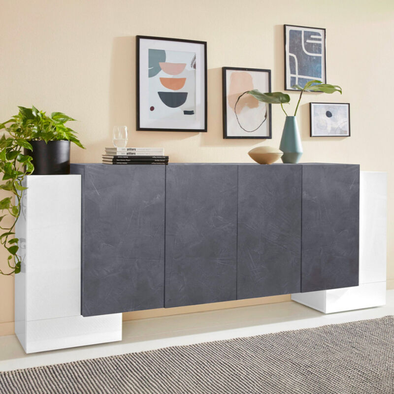 

Aparador 210cm 6 puertas batientes diseño moderno Pillon Fabrik Ardesia