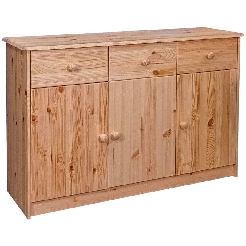 

Aparador 3 cajones madera maciza de pino 113x35x73 cm