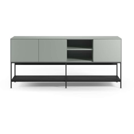 Aparador 3 puertas 2 huecos md-Nina acabado verde /negro, 180cm(ancho) 80cm(alto) 40cm(largo)