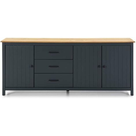 Aparador 3 puertas 3 cajones Mariana acabado azul 80 cm(alto) 190 cm(ancho) 40 cm(largo)