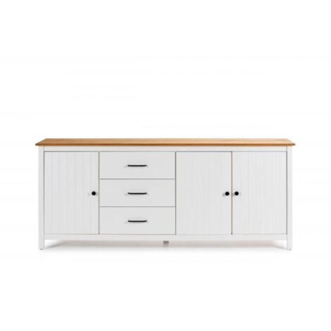 Aparador 3 puertas 3 cajones Mariana acabado blanco 80 cm(alto) 190 cm(ancho) 40 cm(largo)