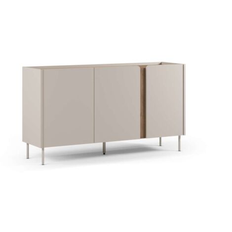 Aparador 3 puertas mod-Regina acabado crema/roble sepet, 150cm(ancho) 82.5cm(alto) 40.5cm(largo).