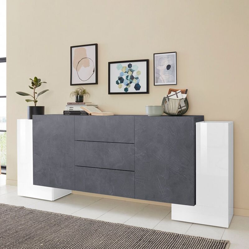 

Aparador 4 puertas 3 cajones 210cm recibidor salón Pillon Lawe Ardesia