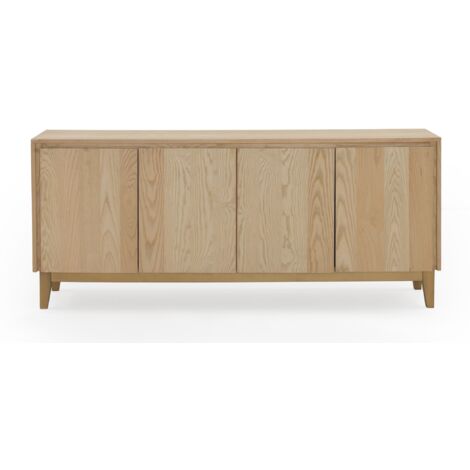 Aparador 4 puertas chapado fresno con patas de madera de mango en color dorado