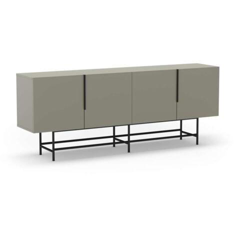 Aparador 4 puertas Elena acabado verde/negro, 77.5cm(alto) 200cm(ancho) 40cm(largo)
