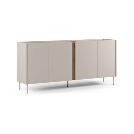 Aparador 4 puertas mod-Regina acabado crema/roble sepet, 180cm(ancho) 82.5cm(alto) 40.5cm(largo).