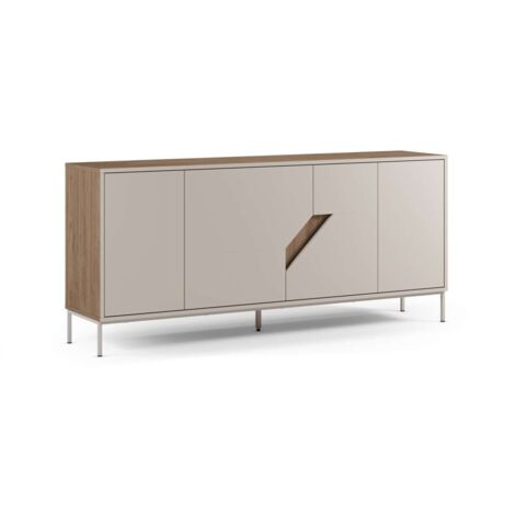 Aparador 4 puertas mod-Rómulo acabado crema/roble sepet, 180cm(ancho) 80cm(alto) 40m(largo).
