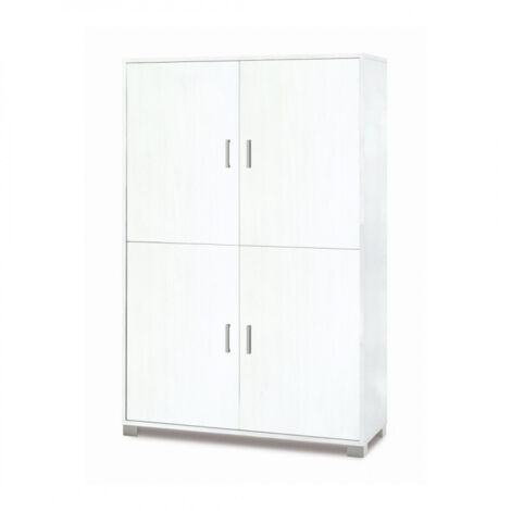 Aparador 4 puertas moderno mueble de almacenaje para salón Maray - Blanco
