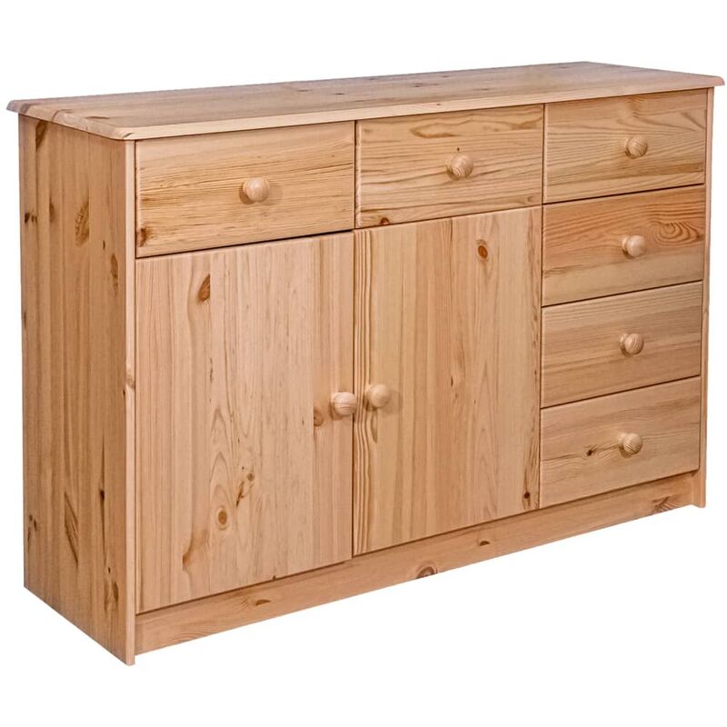 

Aparador 6 cajones madera maciza de pino 113x35x73 cm