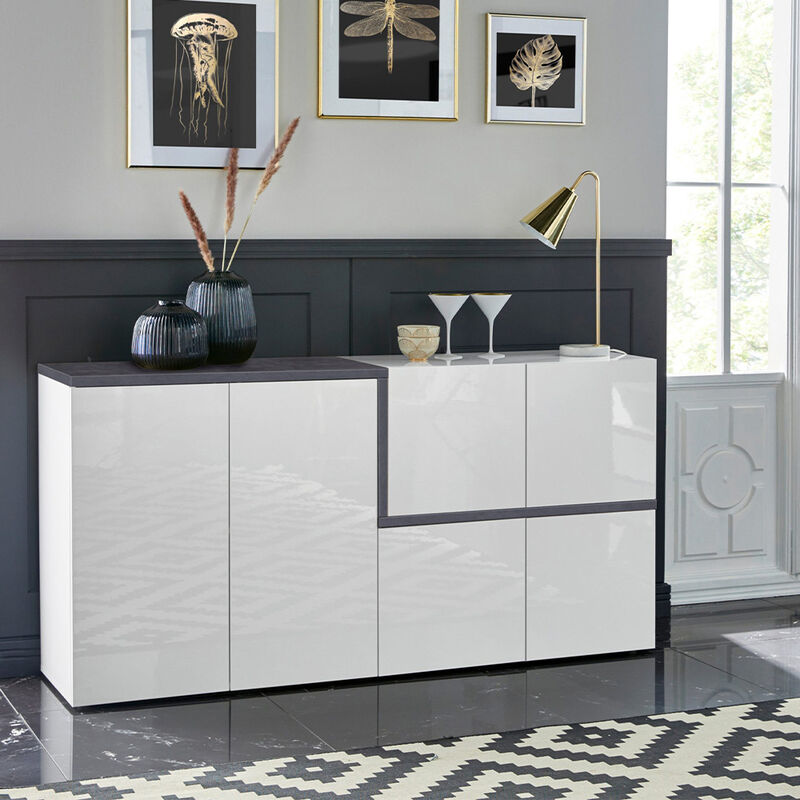 

Aparador 6 puertas 160 cm diseño moderno salón Zet Fabrik Ardesia M