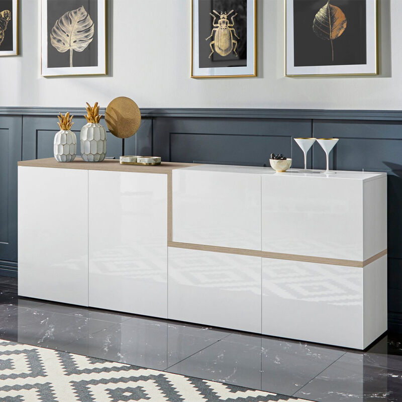 

Aparador 6 puertas 210 cm diseño moderno salón Zet Fabrik Acero L