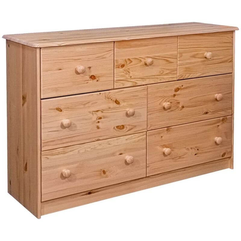 

Aparador 7 cajones madera maciza de pino 113x35x73 cm