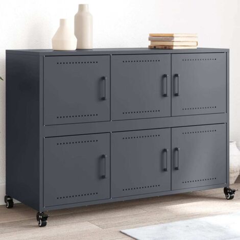 Aparador acero gris antracita 1005x39x72 cm