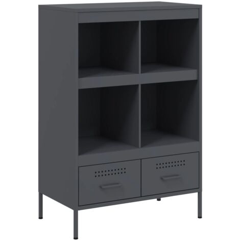 Aparador acero gris antracita 68x39x101,5 cm vidaXL