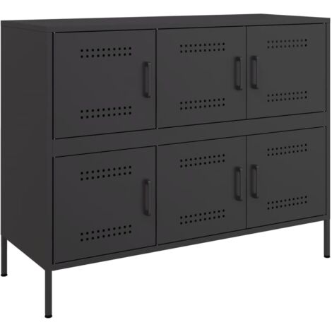 Aparador acero negro 100,5x39x79 cm vidaXL