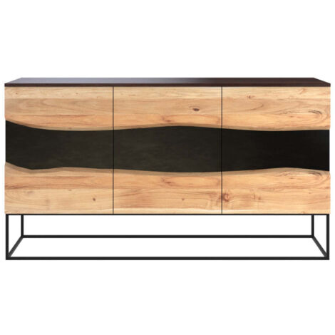 Aparador Alabama en madera y metal negro