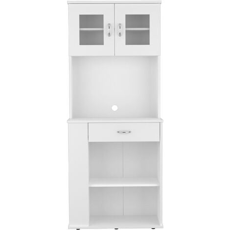 TUHOME CONCEPT Aparador Alacena de Cocina para Microondas Capienza, con 1 Cajón y Armario de 2 Puertas