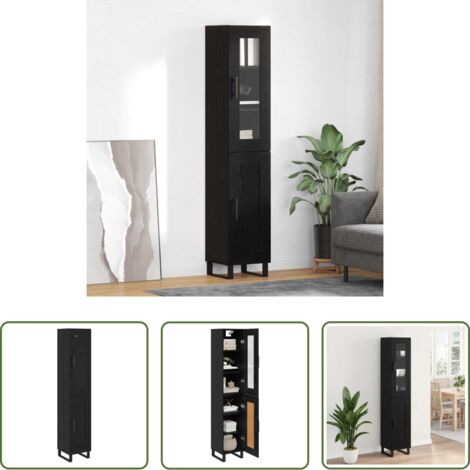 Aparador -  Alacena Roble Negro 34,5 x 34 x 180 cm Madera contrachapada